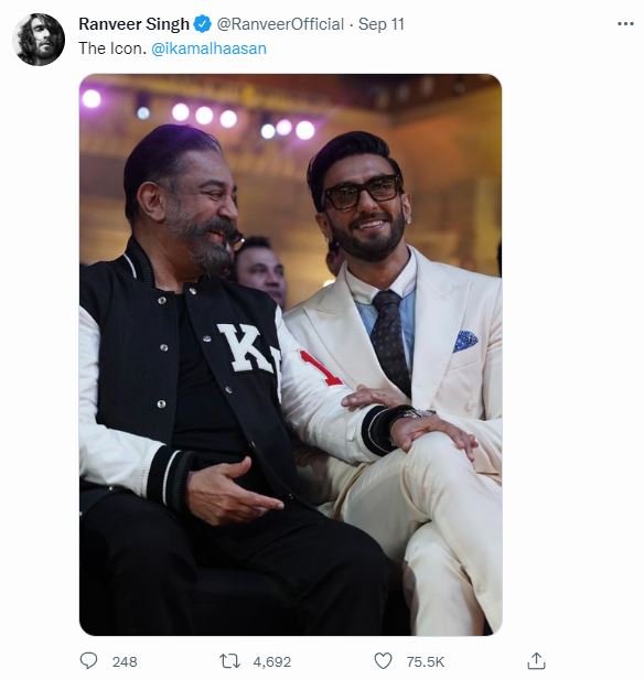 Ranveer singh : ఆ పని చేయకుండా ఉండలేనంటున్న రణ్వీర్ ranveer-singh-showing-his-love-for-south-stars