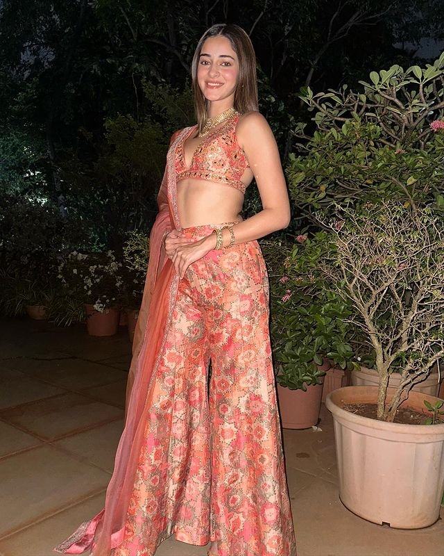 Ananya Pandey : నైట్ పార్టీకి ఆ డ్రెస్తో వెళ్లిన విజయ్ హీరోయిన్ 3 ananya-pandey-festive-look-in-black-manish-malhotra-sharara-set