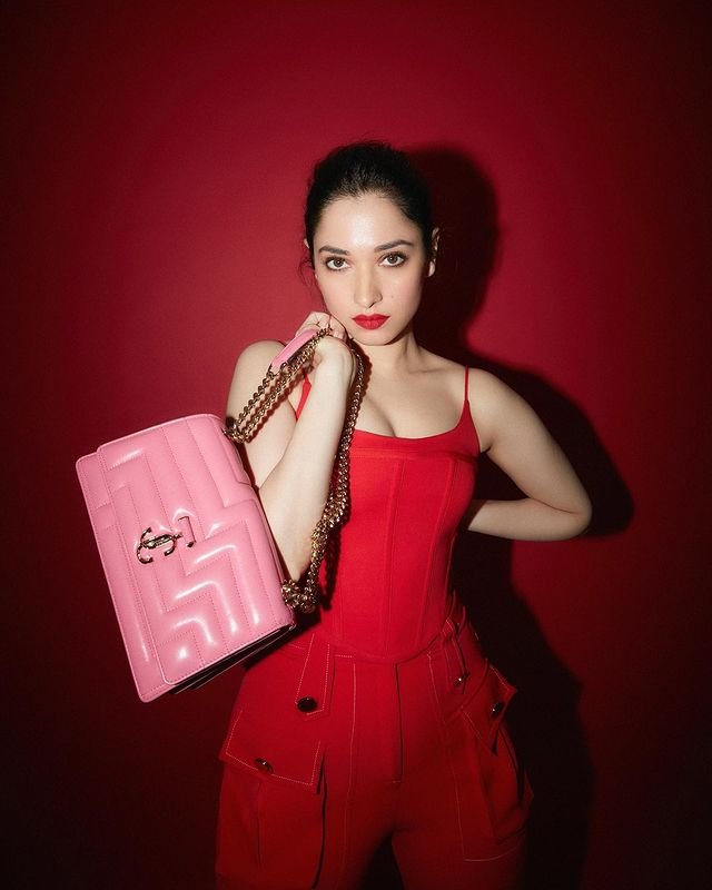 Tamannah Bhatia : పాల మీగడ సోయగాలు పరేషాన్ చేస్తున్నాయి tamannah-bhatia-glamours-looks-in-red-corset-top-and-flared-pokets-trouser