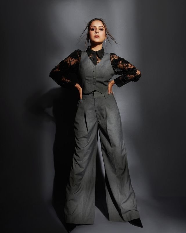 Shehnaaz Gill : బాస్ లేడీ గెటప్ లో హాట్ బ్యూటీ 4 shehnaaz-gill-trending-boss-lady-getup-in-grey-colour-pant-suit
