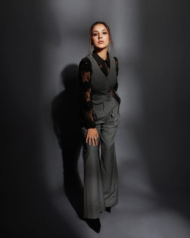 Shehnaaz Gill : బాస్ లేడీ గెటప్ లో హాట్ బ్యూటీ 6 shehnaaz-gill-trending-boss-lady-getup-in-grey-colour-pant-suit
