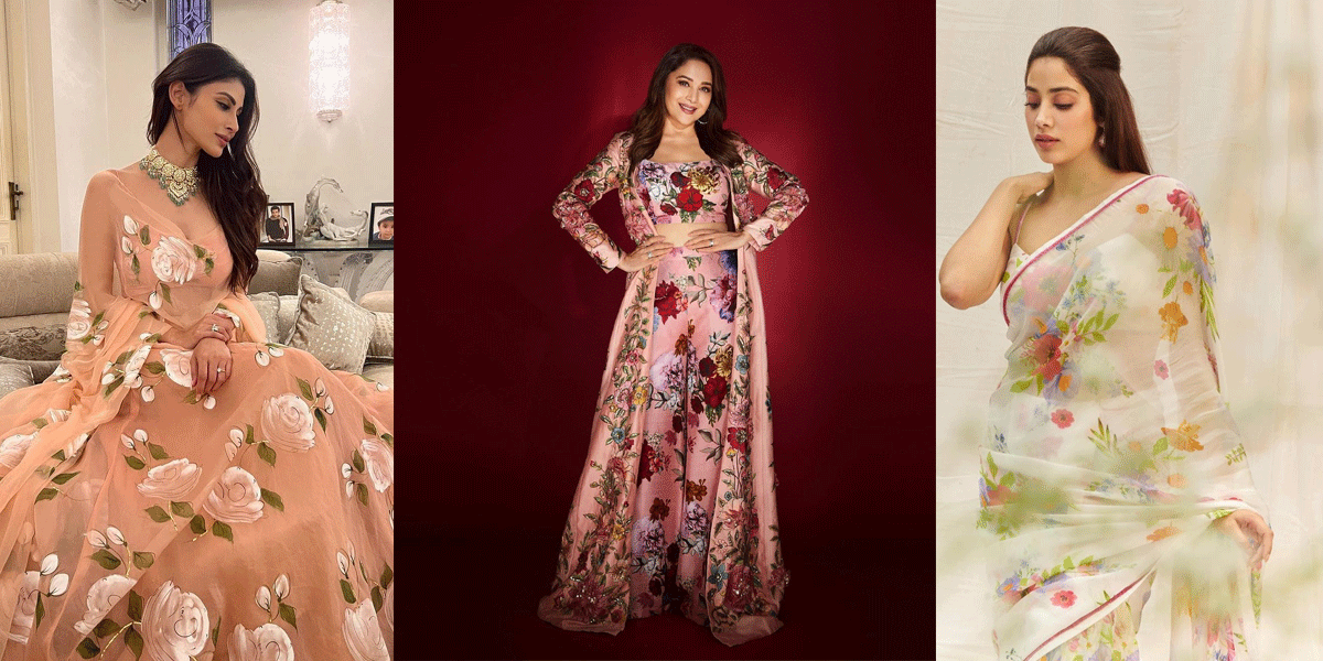 Festive Fashion : పూల అలంకరణ దుస్తుల్లో మైమరపించే అందాలు festive-fashion-floral-design-outfits-trending-for-this-festive-season