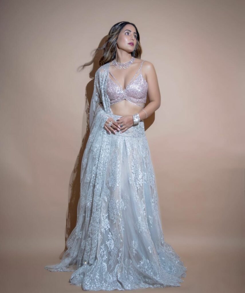 Hina Khan : క్లీవేజ్ షో తో క్లీన్ బౌల్డ్ చేస్తున్న బోల్డ్ భామ 5 hina-khan-mesmerising-looks-in-silver-lehanga