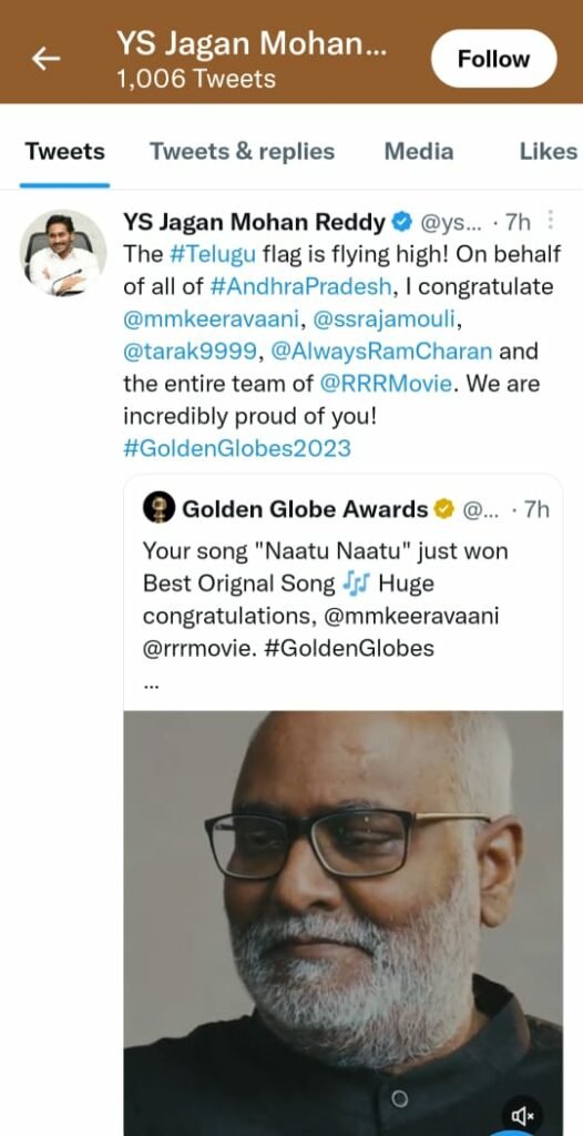 RRR Golden Globe : ట్విట్టర్లో ఆర్ఆర్ఆర్ టీమ్ కు అభినందనల వెల్లువ 4 rrr-golden-globe-celebrities-congratulate-rrr-team-for-prestigeous-moment